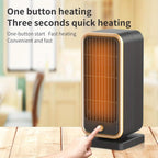 500W Portable Ceramic Space Heater with Safety Tip-Over Protection – Square Design