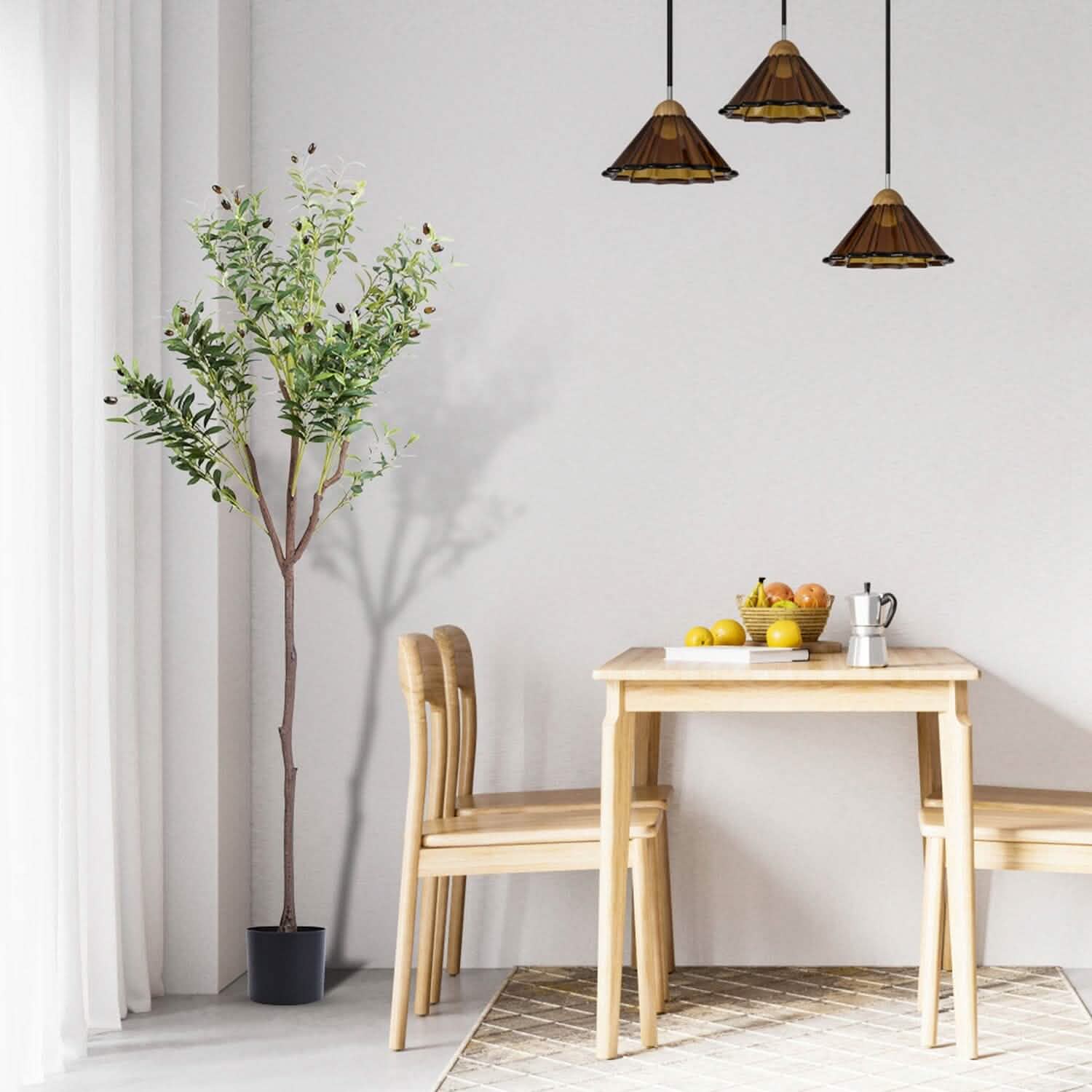 5.9ft Artificial Olive Tree with Lush Olive Branches and Fruits with Black Planter Pot