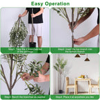 5.9ft Artificial Olive Tree with Lush Olive Branches and Fruits with Black Planter Pot