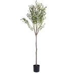 5.9ft Artificial Olive Tree with Lush Olive Branches and Fruits with Black Planter Pot