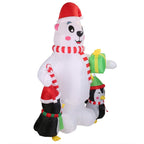 5.9Ft Christmas Inflatable Polar Bear and Penguin Blow Up Yard Outdoor Decoration with LED