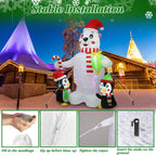 5.9Ft Christmas Inflatable Polar Bear and Penguin Blow Up Yard Outdoor Decoration with LED