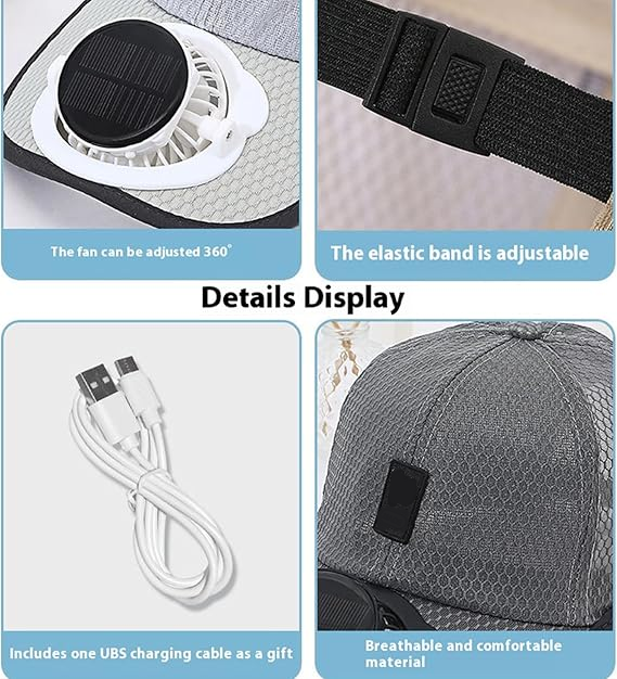 Solar Rechargeable Peak Cap