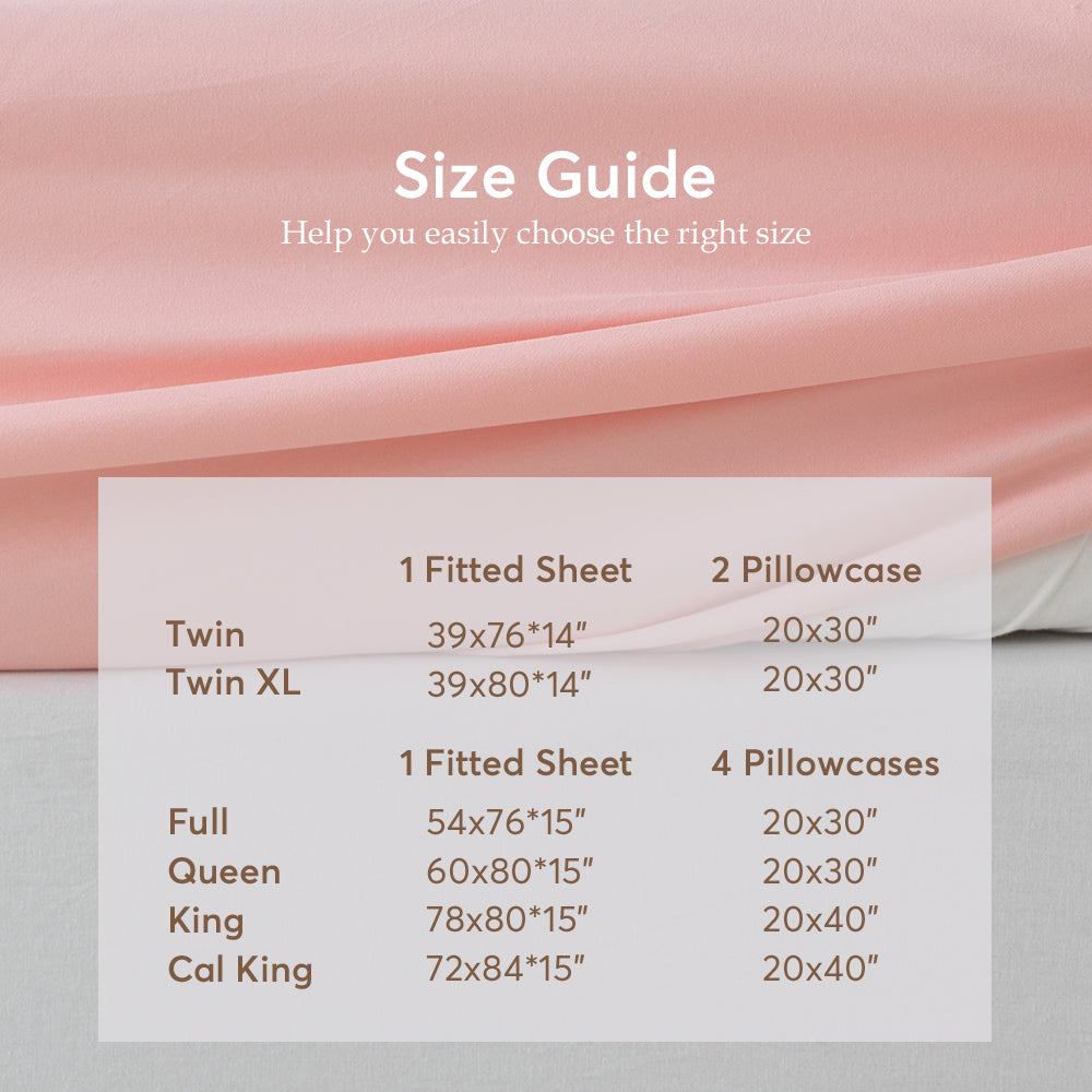 Kasentex Spring All Season Deep Pocket Fitted Sheet Set with Pillowcases, Room Decor, Graduation Gifts