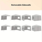 Outdoor 10X10 Ft. Pop Up Gazebo Canopy Tent with Removable Sidewall with Zipper