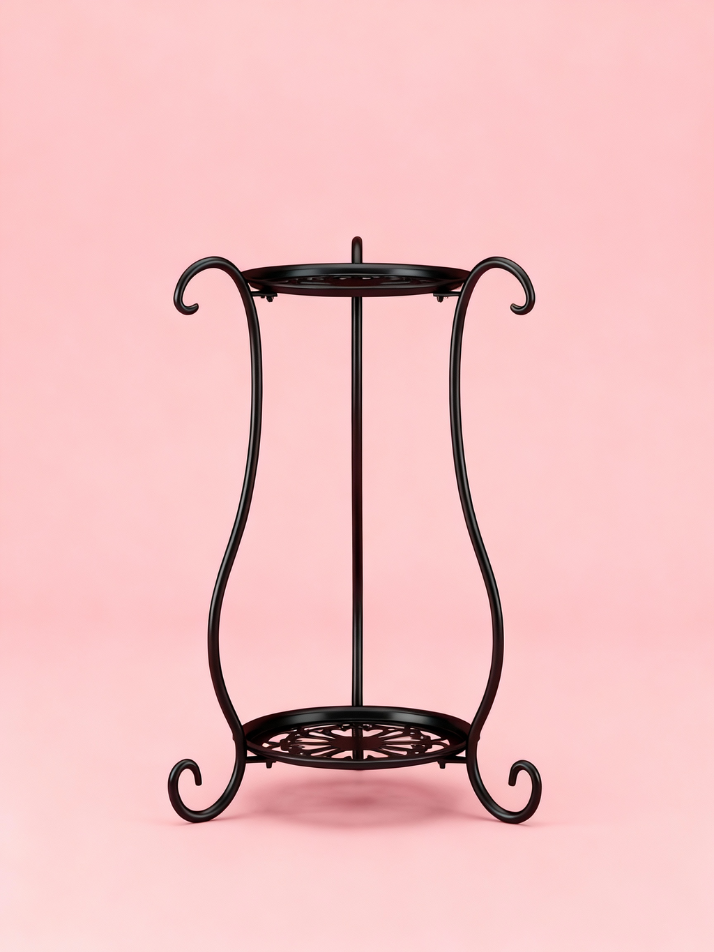 Two-Tier Metal Plant Stand – Double Layer Iron Flower Rack for Indoor & Outdoor Plants
