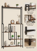 5-Tier Metal Display Shelf with LED Lights
