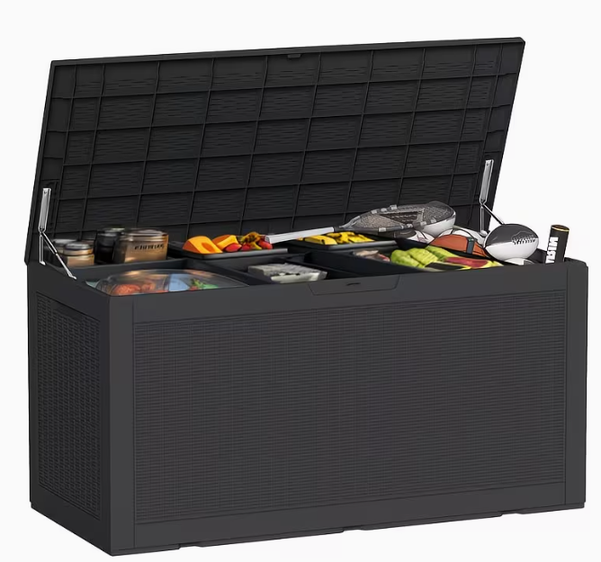 75 Gallon Heavy-Duty Outdoor Deck Box - Waterproof, Lockable