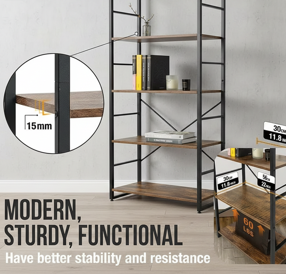 Industrial Metal Bookshelf