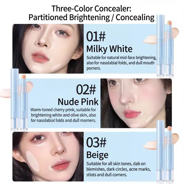 Dual-effect Concealer & Foundation Eye Concealer, Korean pressed powder foundation for a flawless complexion.