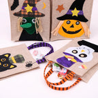 Halloween Treat Bag with Pumpkin Cat Witch and Skull Design