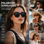 Women’s Polarized Square Sunglasses – Lightweight UV400 Shades for Driving, Beach & Travel