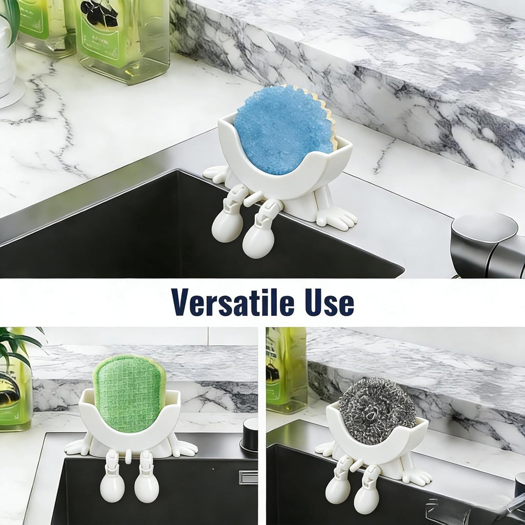 Cute Hanging Sponge Holder with Drainage,3D Printed Kitchen Funny Sponge Stand for Sink