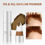Fix & Fill Hairline Powder-Spice, 4-IN-1 Powder Stick for Hairline, Part, Contour & Brow, Quick Fix Sparse Hair
