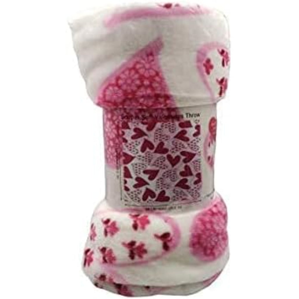 Valentine's Day Heart-Themed Throw Blanket – Ultra Plush, Soft, Cozy, and Luxurious Fleece, 50" x 60"