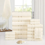 18-Piece: Bibb Home Zero Twist Egyptian Cotton Towel Set