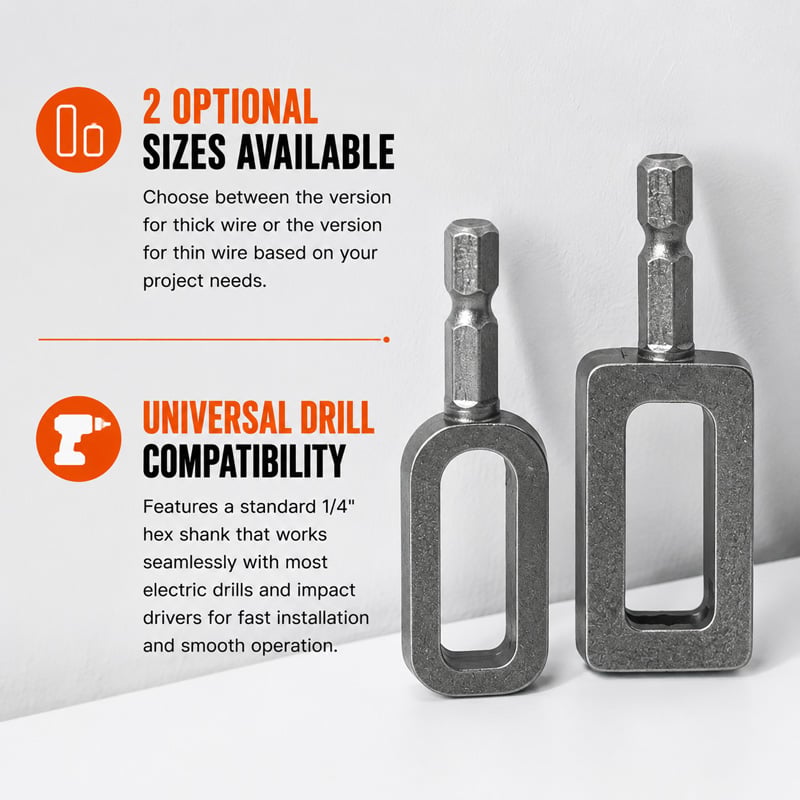 Drill‑Mounted Steel Wire Twisting Tool with Auto Trimming Function