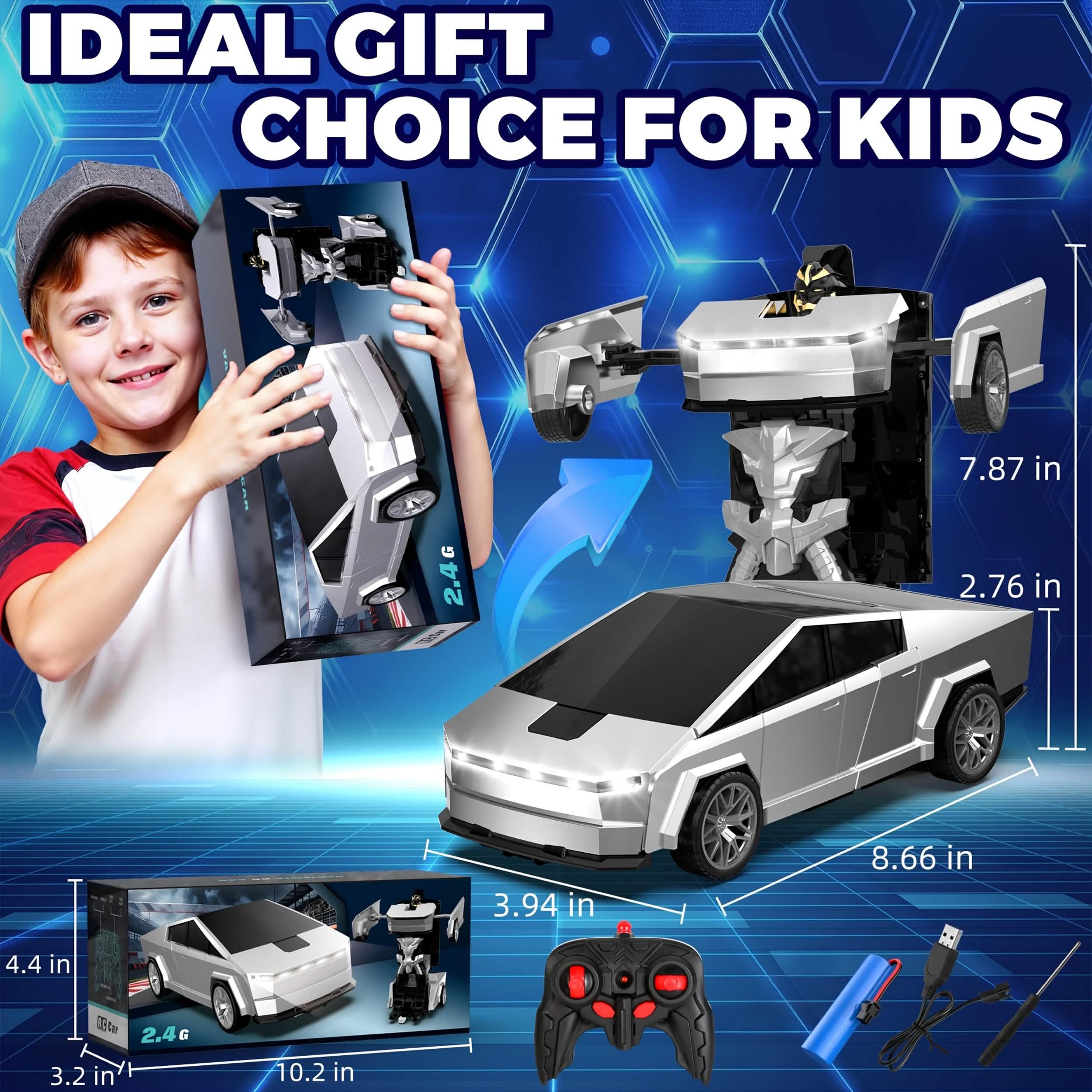 2.4GHz Remote Control Off-Road Car – Robot Transforming, LED Lights