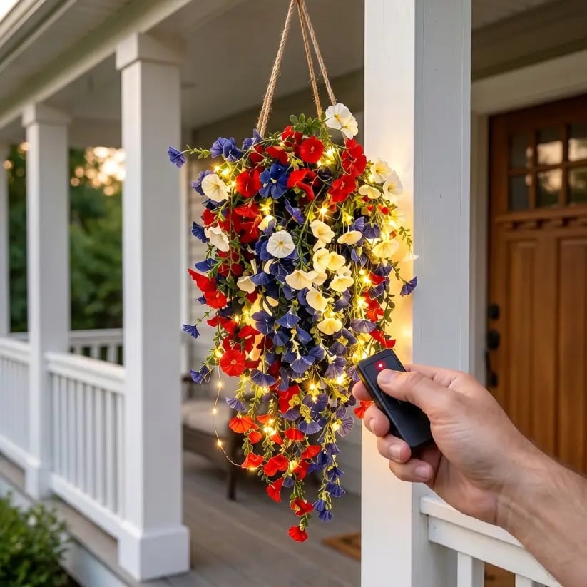 Patriotic Style Hanging Bouquet Ornament for USA 250th Anniversary Festival Decor