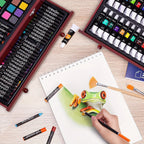 175-Piece Deluxe Art Set – Crayons, Colored Pencils & Acrylic Paints in Wooden Case