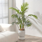 White Self-Watering Flower Pot | Modern Wine Glass Design Planter with Water Level Indicator