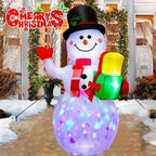 5FT Rotating Christmas Inflatable Snowman Decoration with 360° Colorful LED Lights