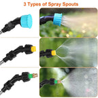 5L/1/3 Gallon Electric Plant Sprayer Telescopic Rechargeable with 3 Spray Sprouts