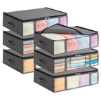 6-Pack: 40L Foldable Clothing Storage Bags with Front Clear Window
