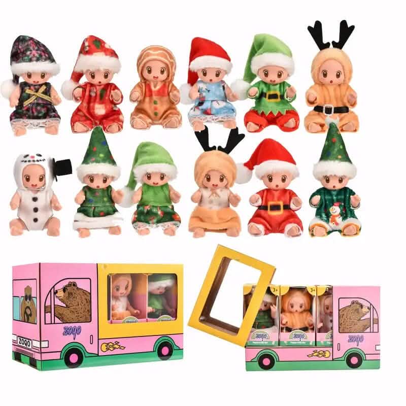 6-Pack: Christmas-Themed Mini Reborn Youngsters Dolls