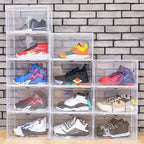 6-Pack: Collapsible Shoe Box Stackable Shoe Storage Bin with Magnetic Door