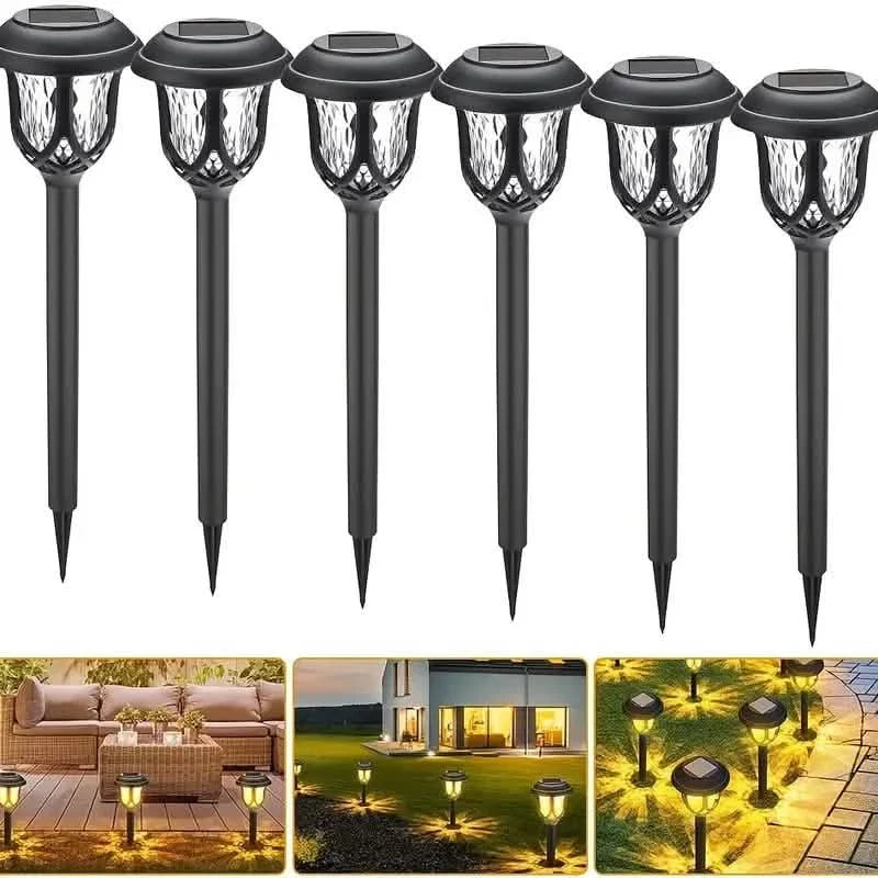 6-Pack: Solar Powered Pathway Lights - Touch-Controlled, Waterproof, Detachable, Energy Efficient, and Wireless Solar Garden Stake Lights