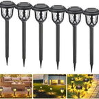 6-Pack: Solar Powered Pathway Lights - Touch-Controlled, Waterproof, Detachable, Energy Efficient, and Wireless Solar Garden Stake Lights