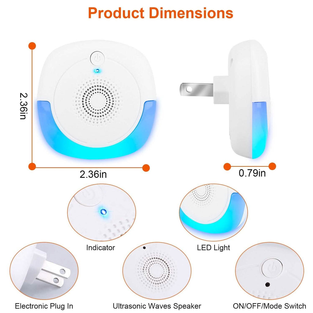 6-Pack: Ultrasonic Pest Repellers Plug-In Indoor Pest Control Mouse Repellent