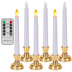 6-Packs: Flameless Taper Candles with 4 Light Modes and Remote Control