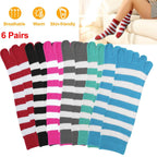 6-Pair: 5 Toes Socks Soft Breathable Ankle Socks
