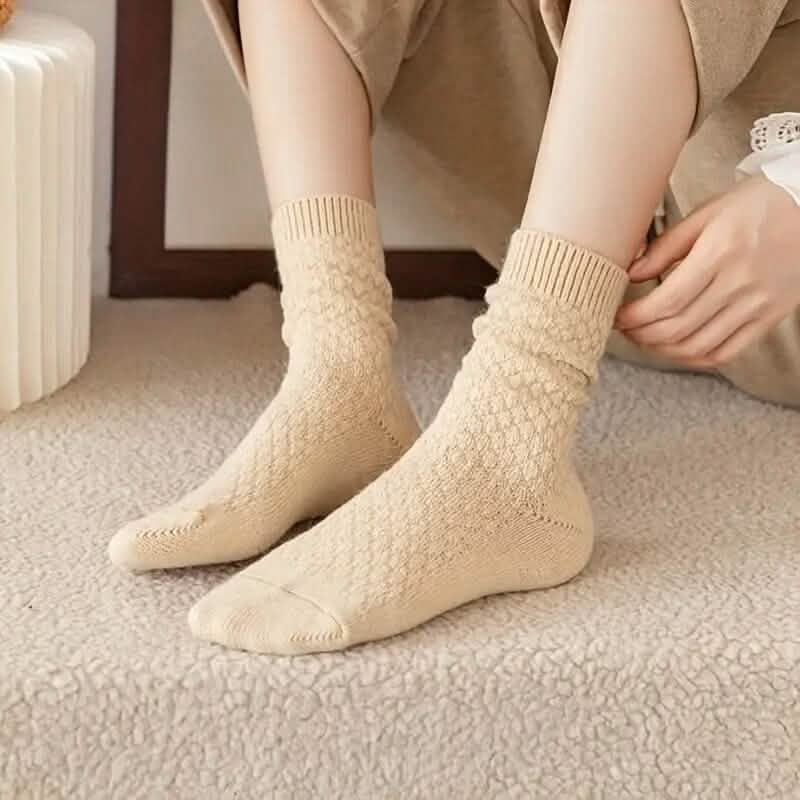 6-Pairs: Autumn and Winter Thick Warm Solid Socks