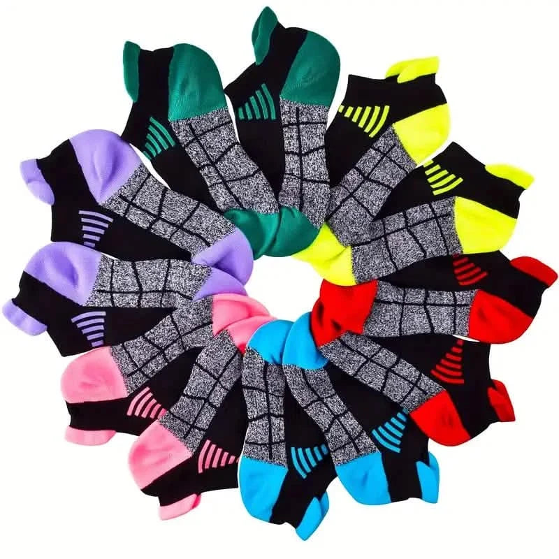 6-Pairs: Low Cut Cushioned Breathable Ankle Socks For Running Cycling Hiking