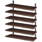 6-Piece Set: Wall Mounted Shelve Wood Storage Metal Bracket Display