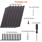 6-Piece Set: Wall Mounted Shelve Wood Storage Metal Bracket Display