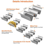 6-Piece: Stainless Steel Taco Holders