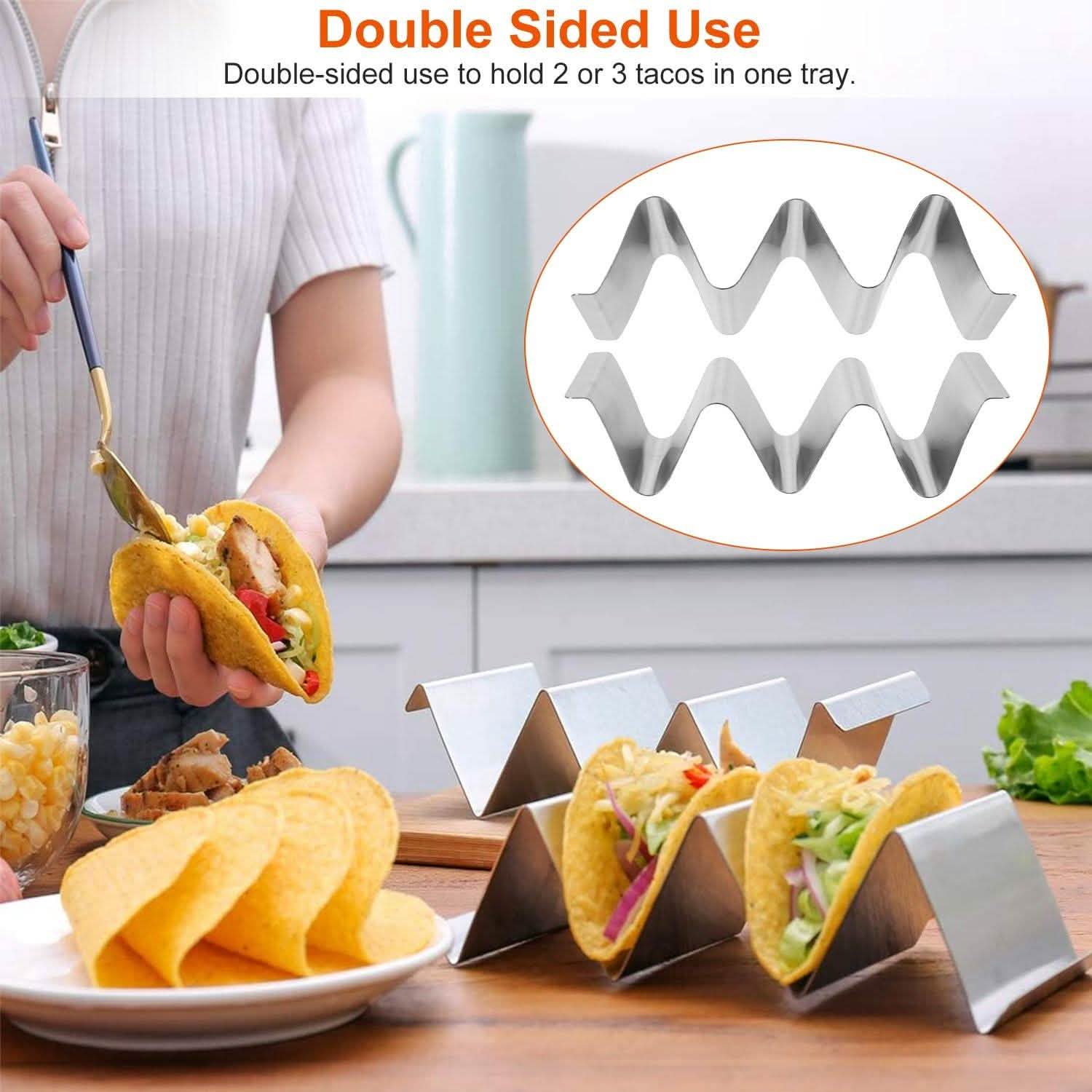 6-Piece: Stainless Steel Taco Holders