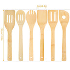 6-Pieces: Cooking Utensil Bamboo Wooden Spoons