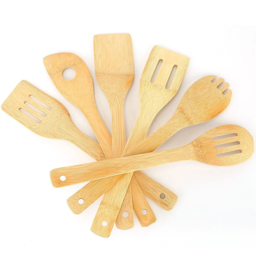6-Pieces: Cooking Utensil Bamboo Wooden Spoons