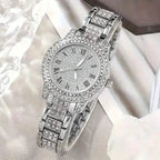 6-Pieces: Elegant Women's Jewelry Set with Quartz Roman Numerals Watch