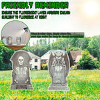 6-Pieces: Glow in the Dark Halloween Yard Sign Decorations with 12 Stakes