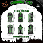 6-Pieces: Glow in the Dark Halloween Yard Sign Decorations with 12 Stakes