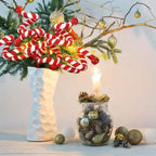 6-Pieces: Red White Candy Christmas Tree Decorations