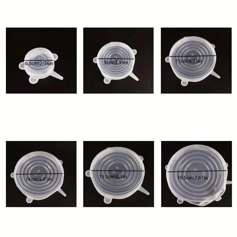 6-Pieces: Reusable Durable Food Storage Bowl Lids