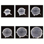 6-Pieces: Reusable Durable Food Storage Bowl Lids