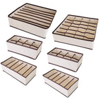 6-Pieces Set: Foldable Underwear Organizer Divider Container